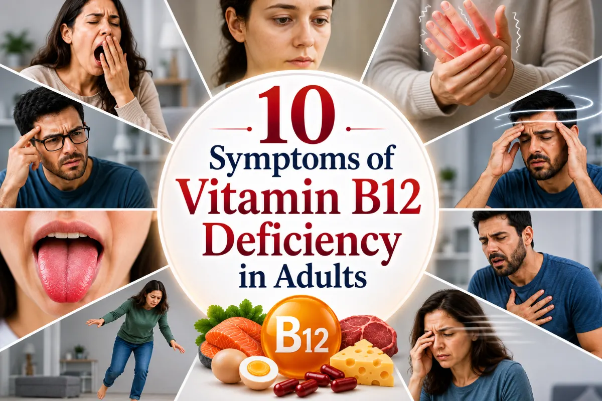 10 Symptoms of Vitamin B12 Deficiency in Adults